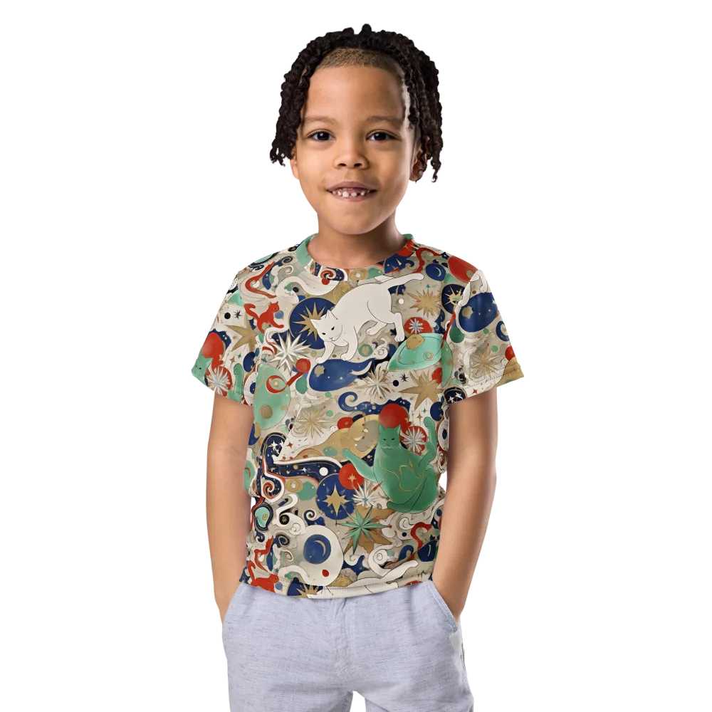Astral Whiskers on Kids Crew Neck T-Shirt — Front