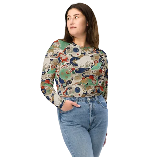 Astral Whiskers on a Long Sleeve Crop Top