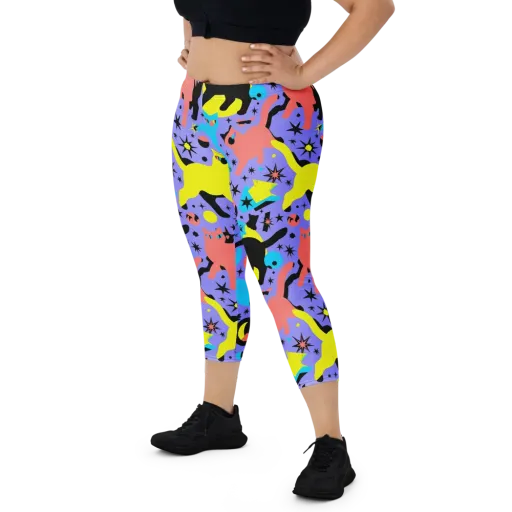 Lunar Meowdown on a Capri Leggings