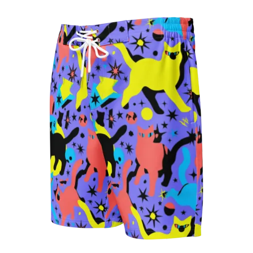 Lunar Meowdown on a Men's Board Shorts