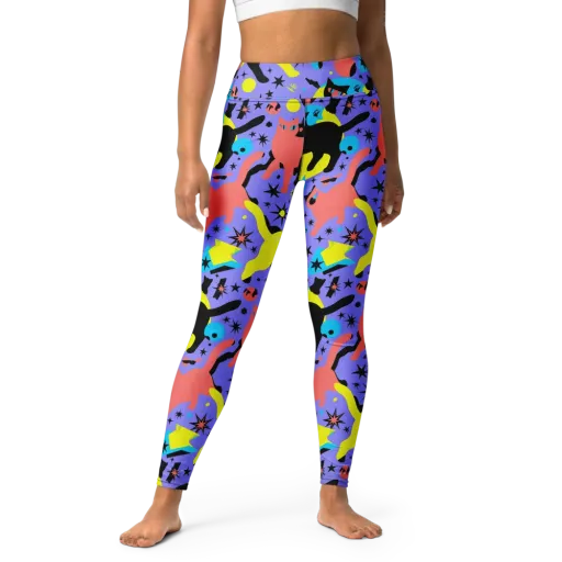 Lunar Meowdown on a Yoga Leggings