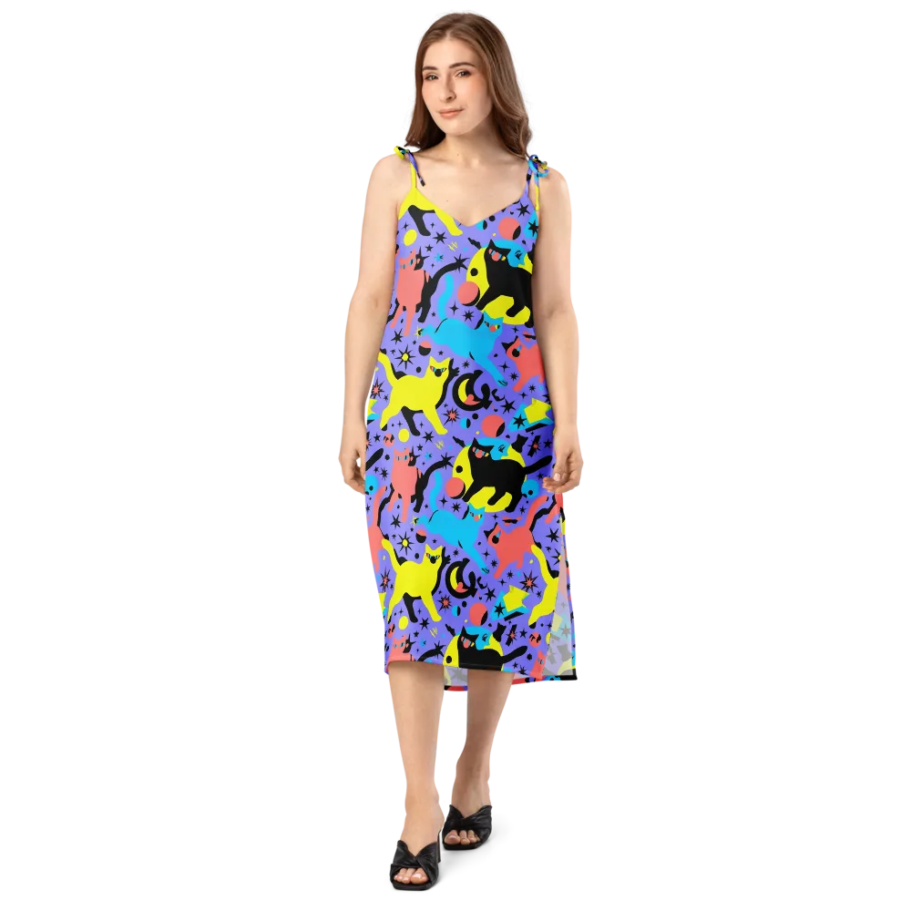 Lunar Meowdown on Slip Dress — Front