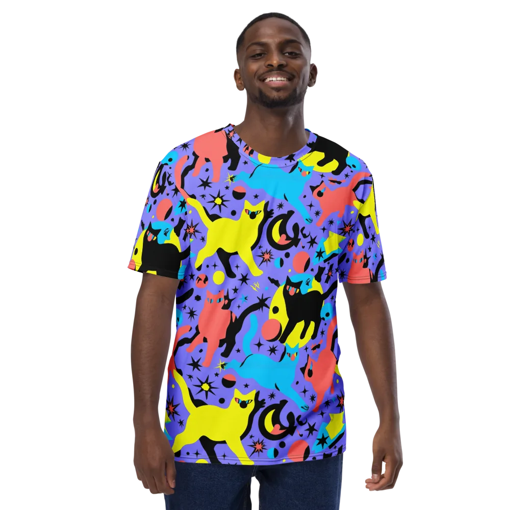 Lunar Meowdown on Men's Crew Neck T-Shirt — Front