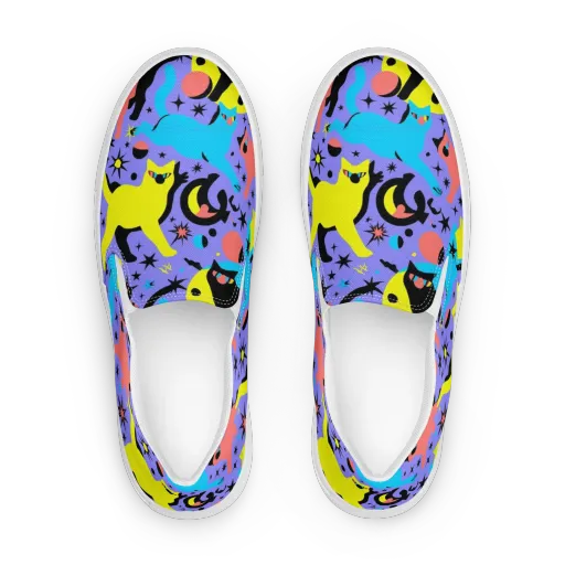 Lunar Meowdown on a Women's Slip-On Canvas Shoes