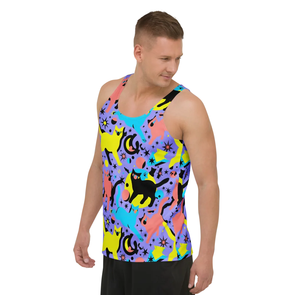 Lunar Meowdown on Men's Tank Top — Left Front