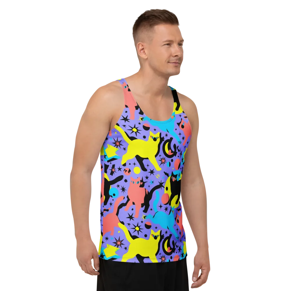 Lunar Meowdown on Men's Tank Top — Right Front