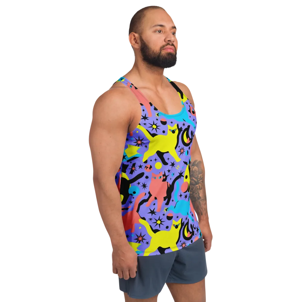 Lunar Meowdown on Men's Tank Top — Right Front