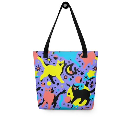 Lunar Meowdown on a Tote Bag