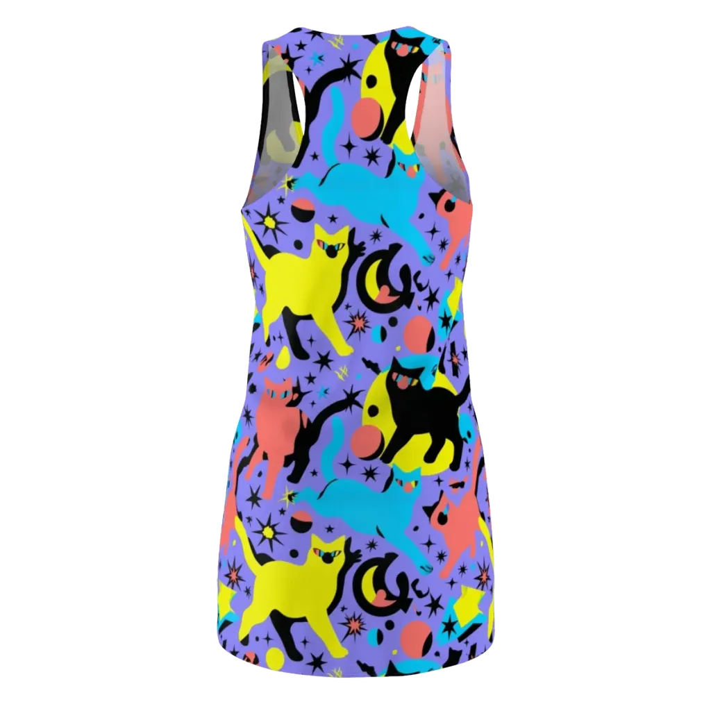 Lunar Meowdown on Racerback Dress — Back