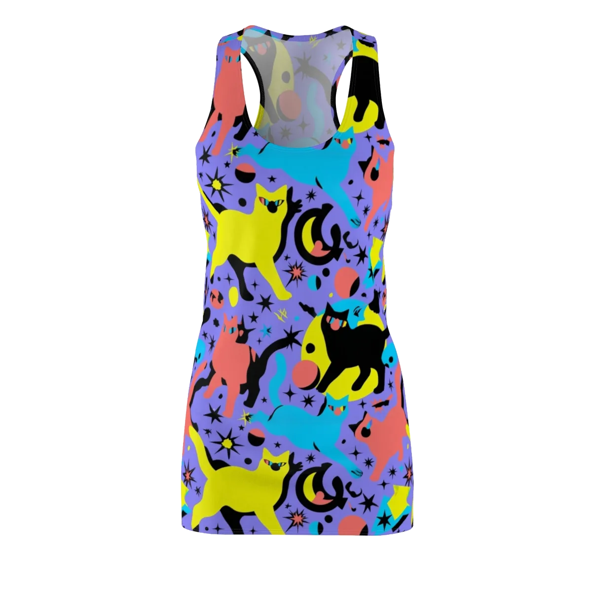 Lunar Meowdown on Racerback Dress — Front
