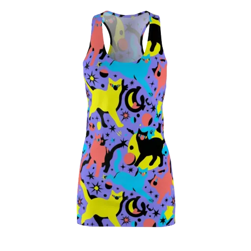Lunar Meowdown on a Racerback Dress