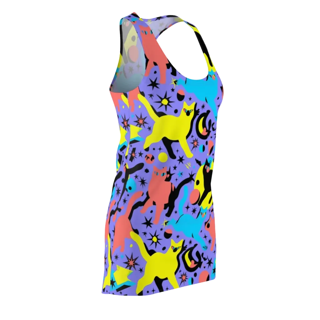 Lunar Meowdown on Racerback Dress — Front Side