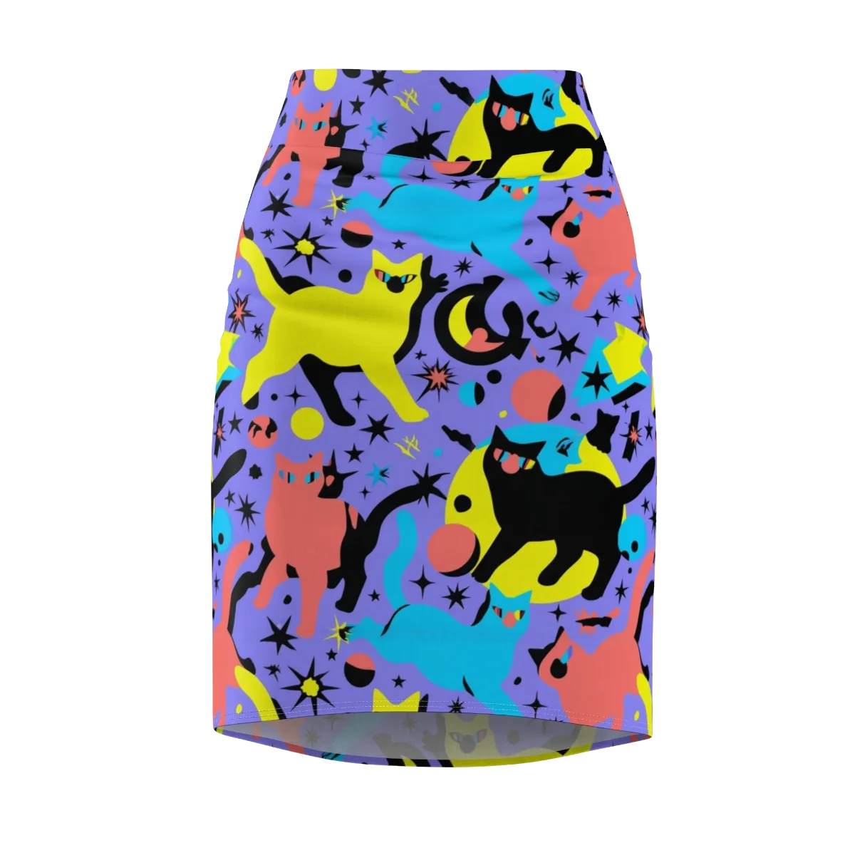 Lunar Meowdown on Pencil Skirt — Front