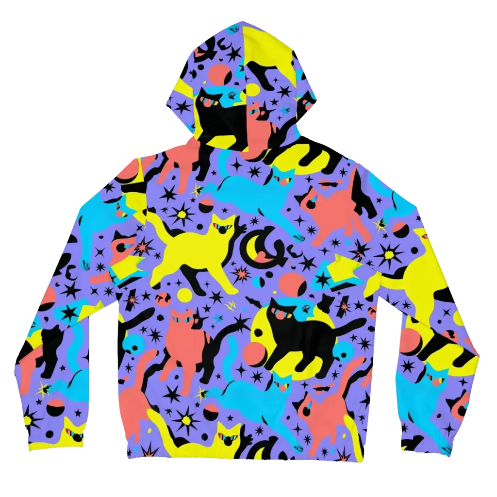 Lunar Meowdown on Women's Full-Zip Hoodie — Back