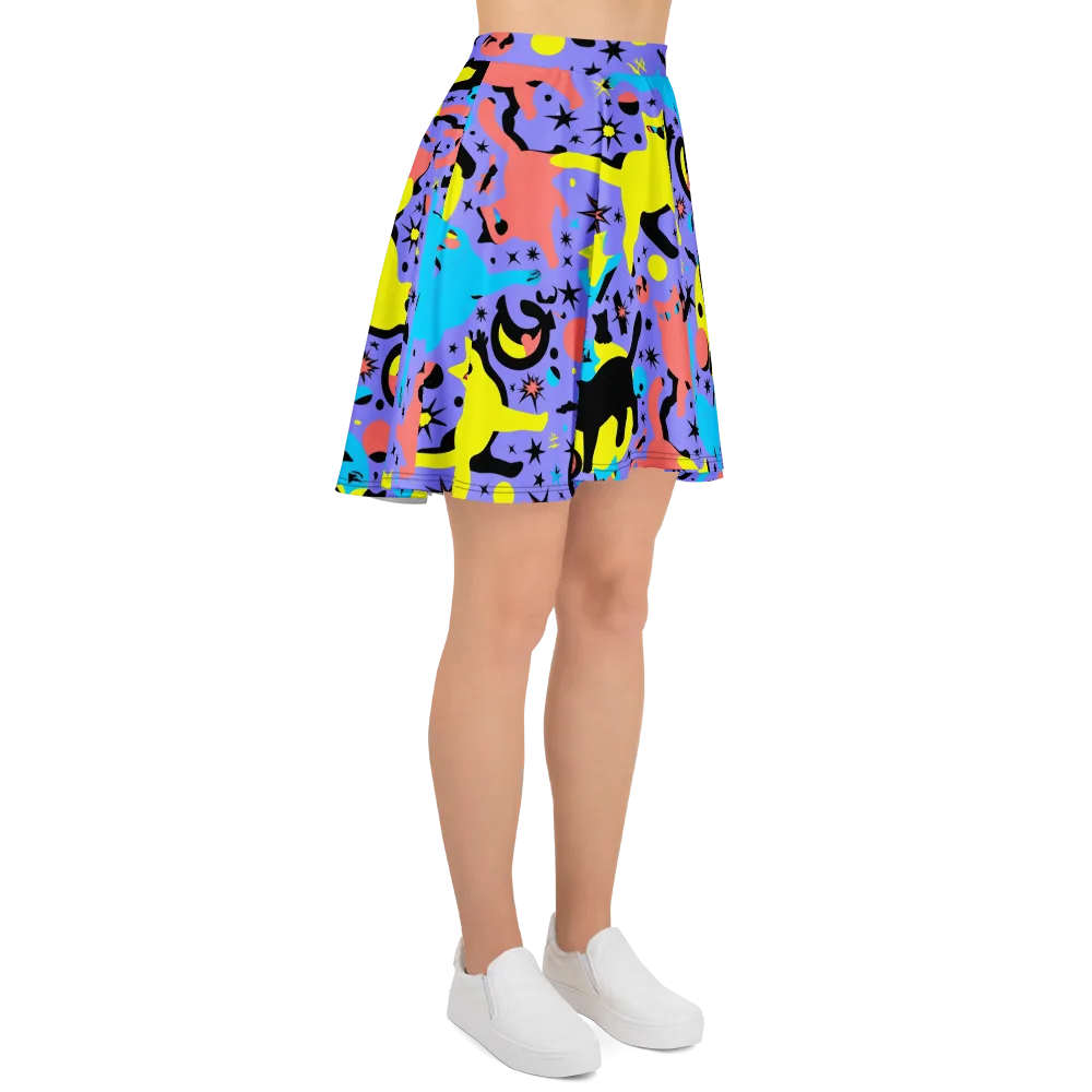 Lunar Meowdown on Skater Skirt — Right
