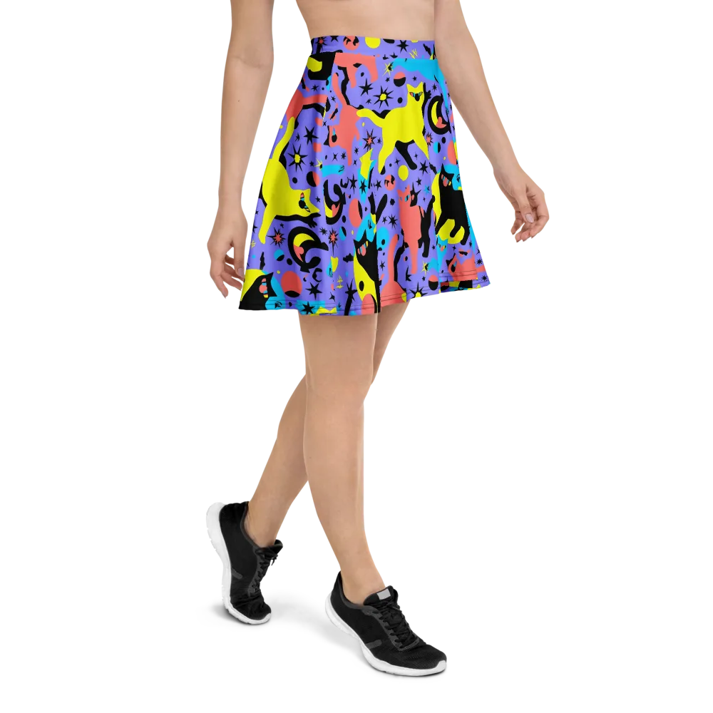 Lunar Meowdown on Skater Skirt — Right
