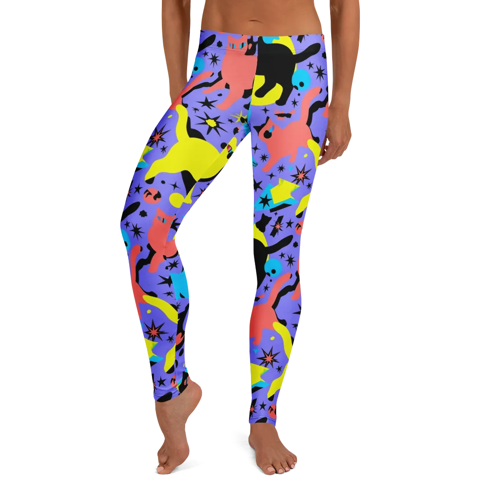 Lunar Meowdown on Leggings — Front