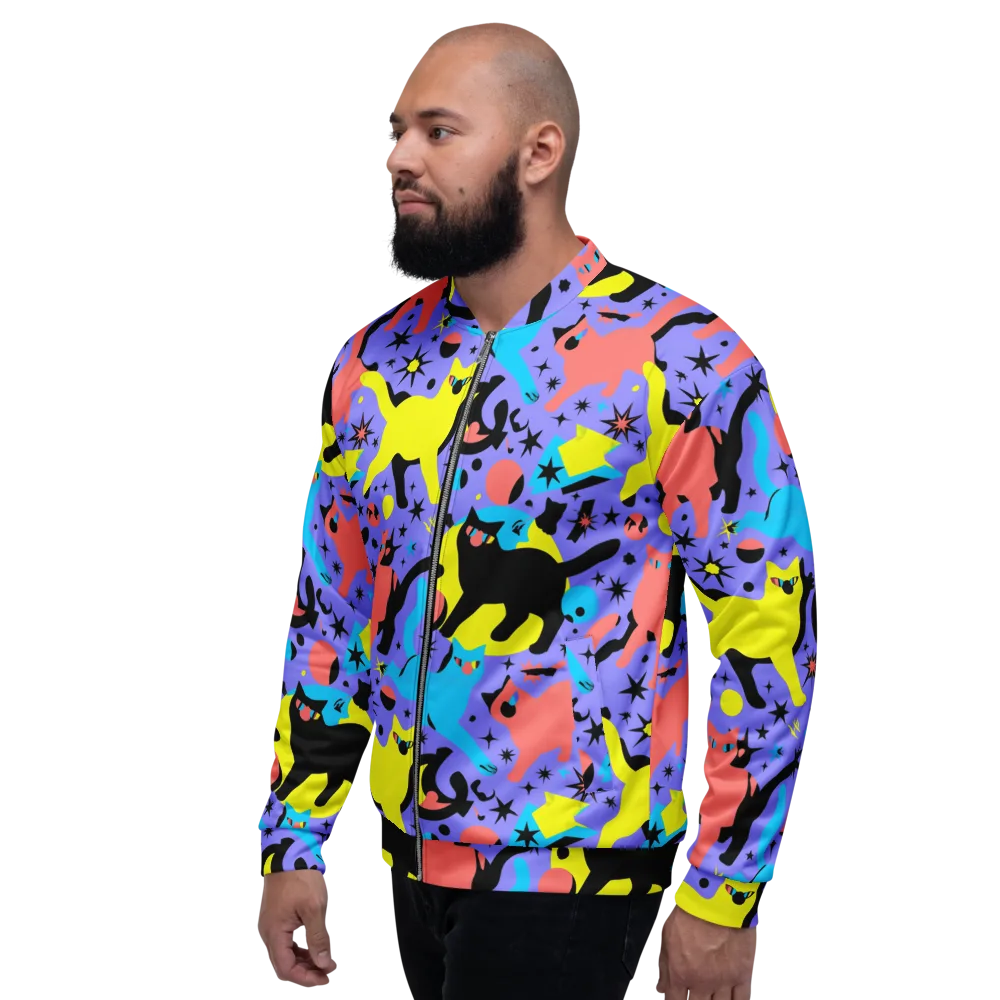 Lunar Meowdown on Bomber Jacket — Left