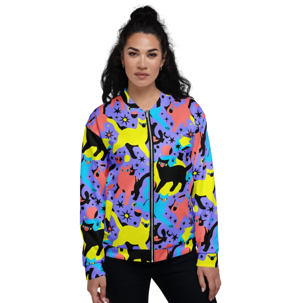 Lunar Meowdown on Bomber Jacket — Front
