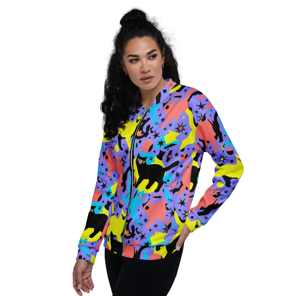 Lunar Meowdown on Bomber Jacket — Left