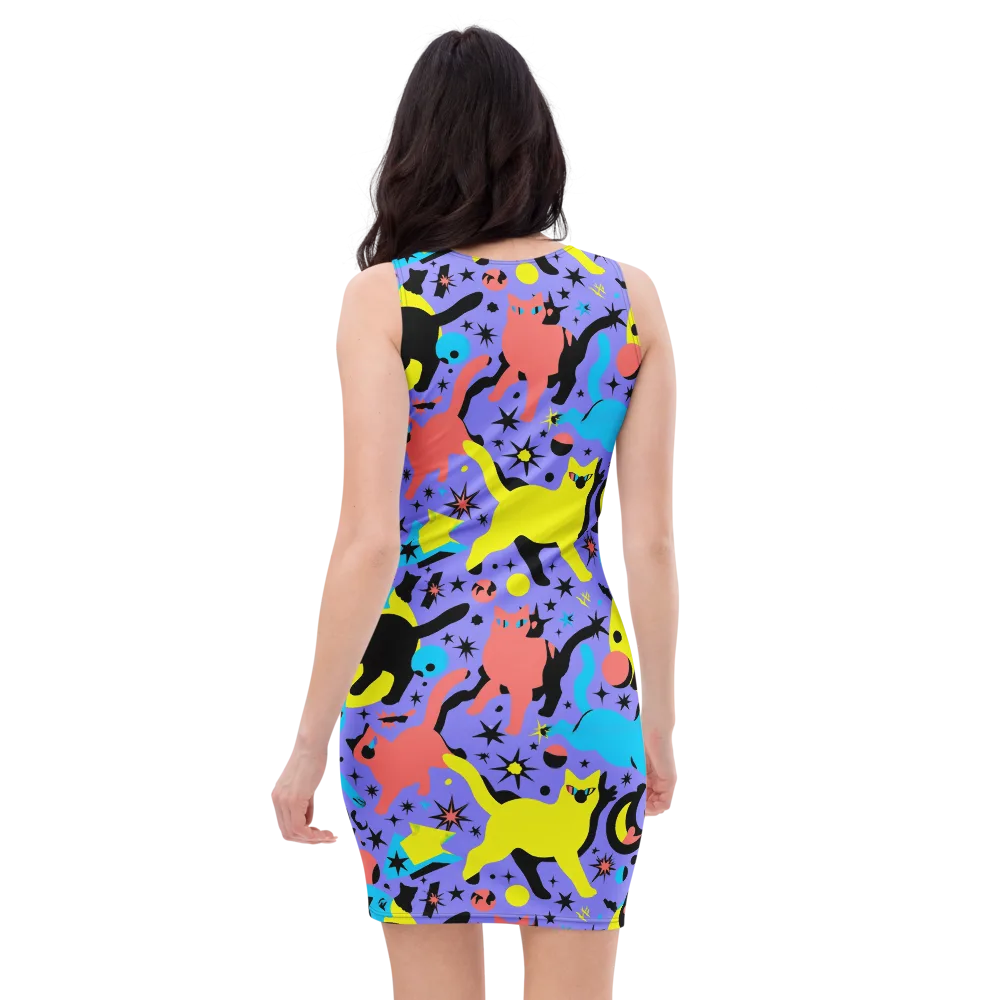 Lunar Meowdown on Bodycon Dress — Back