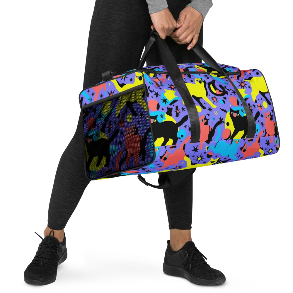 Lunar Meowdown on Duffle Bag — Right Front