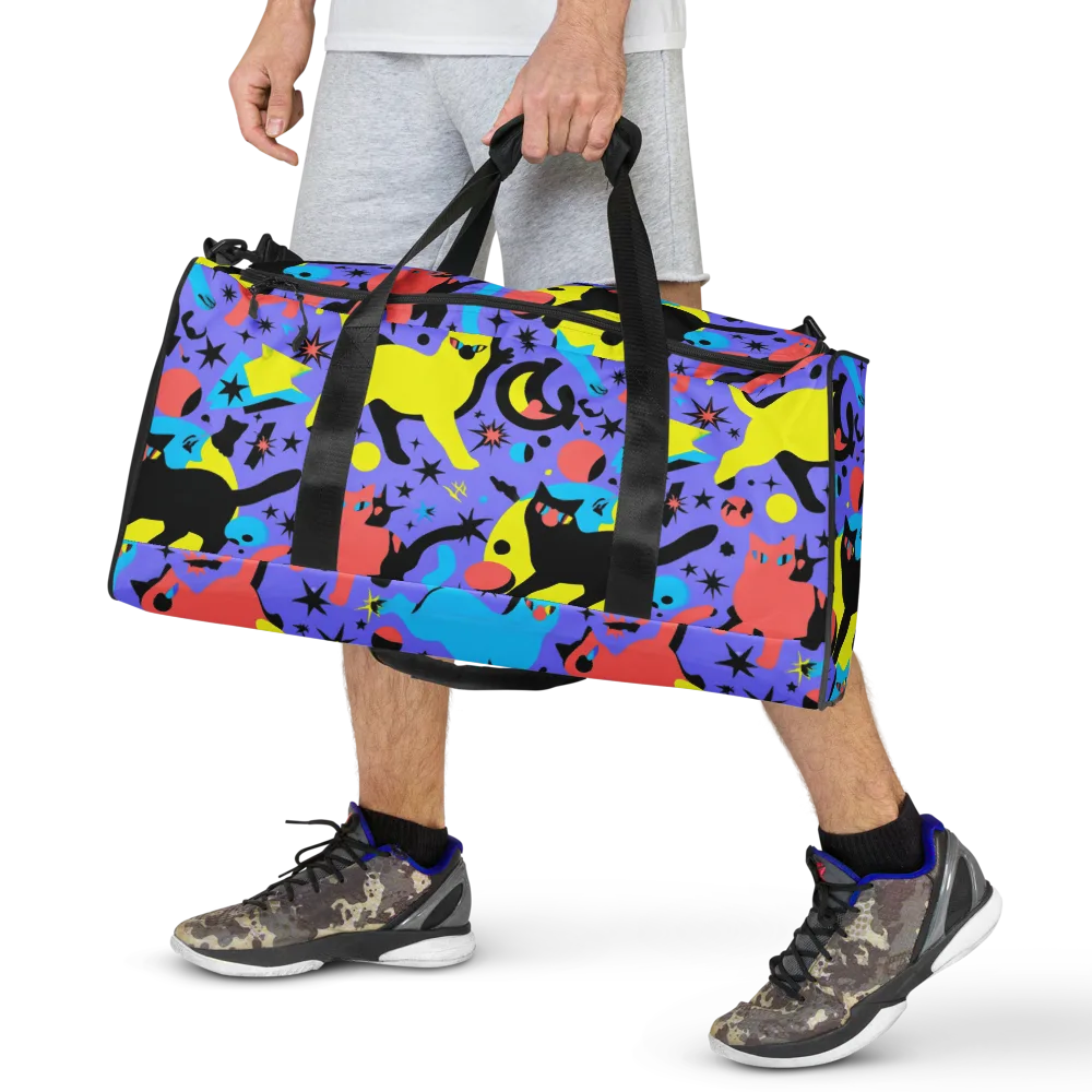 Lunar Meowdown on Duffle Bag — Front