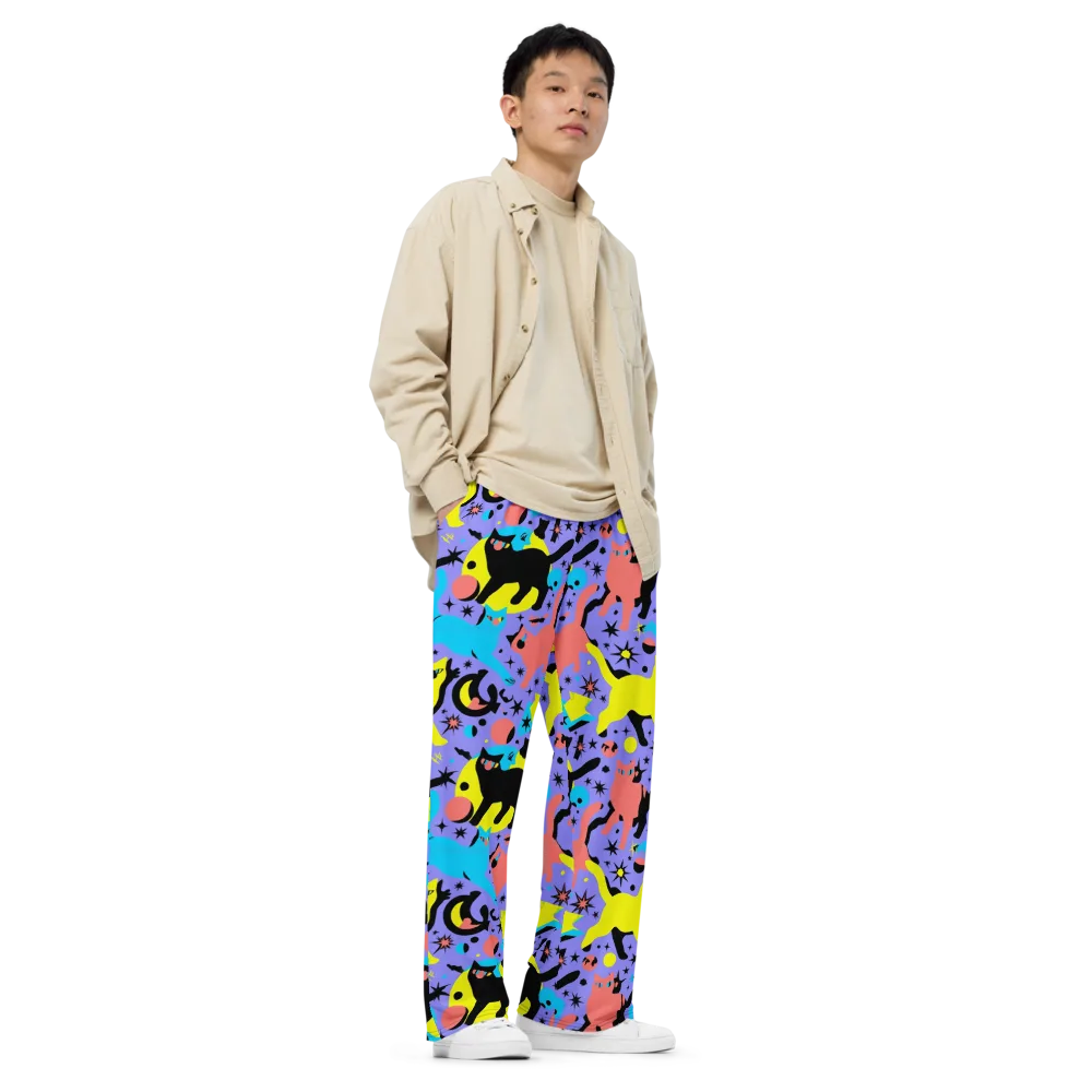 Lunar Meowdown on Wide-Leg Pants — Right Front