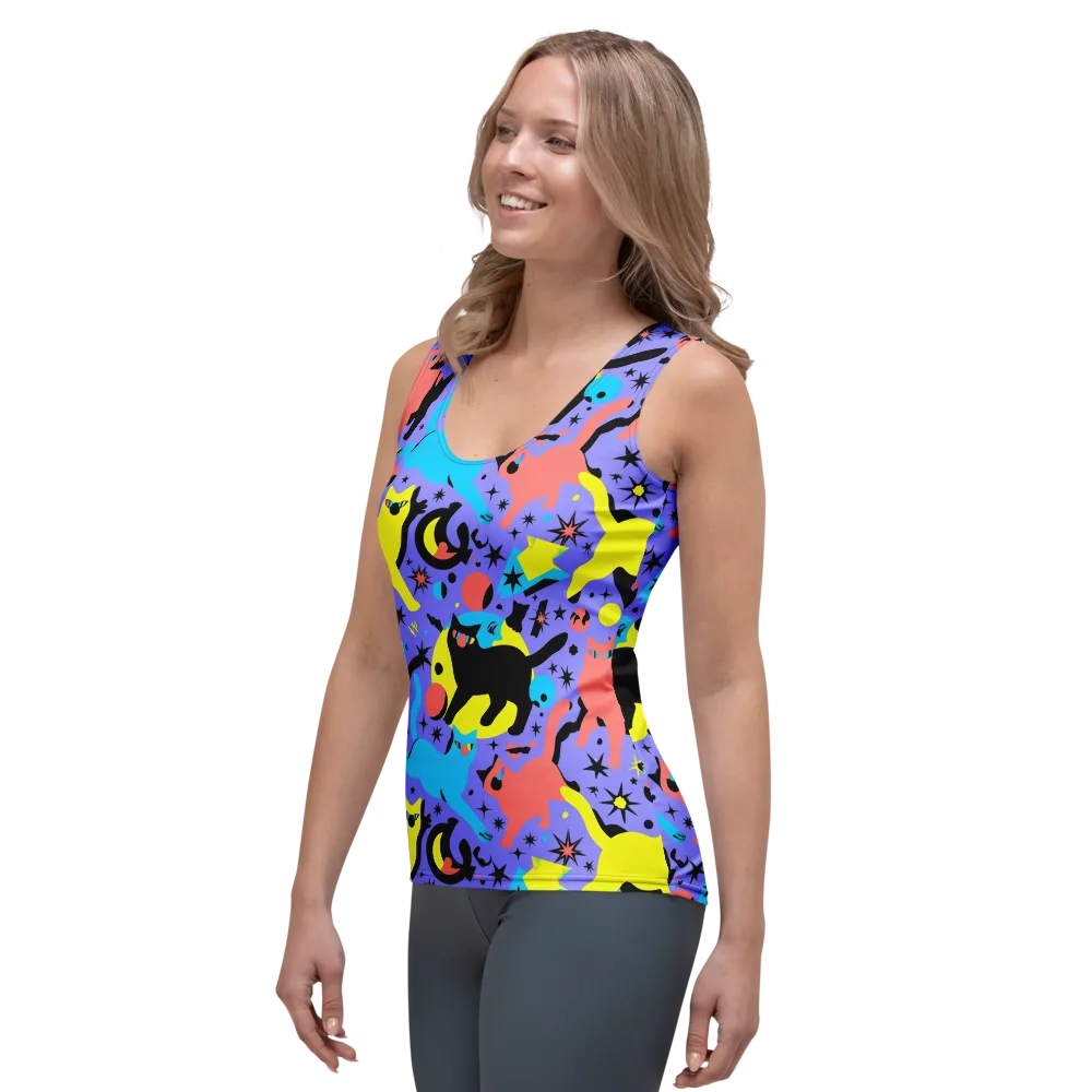 Lunar Meowdown on Women's Tank Top — Left Front