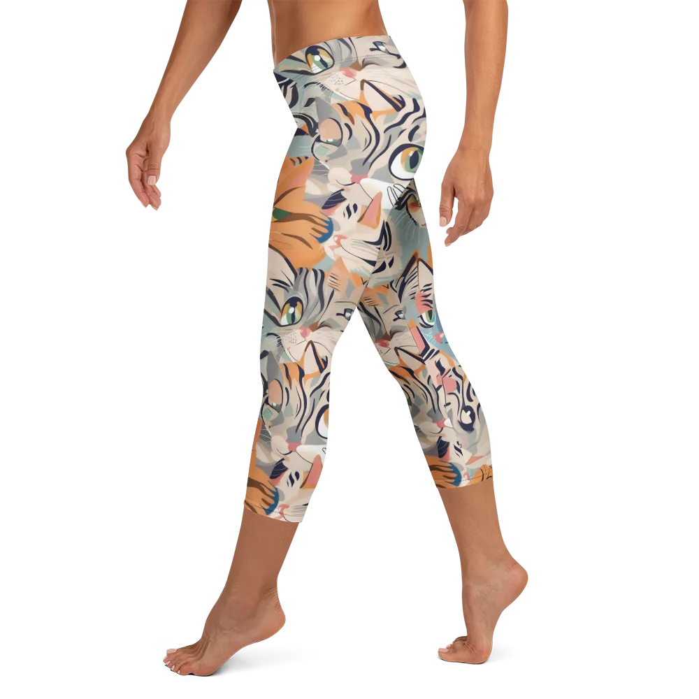 Calico Kaleidoscope on Capri Leggings — Left