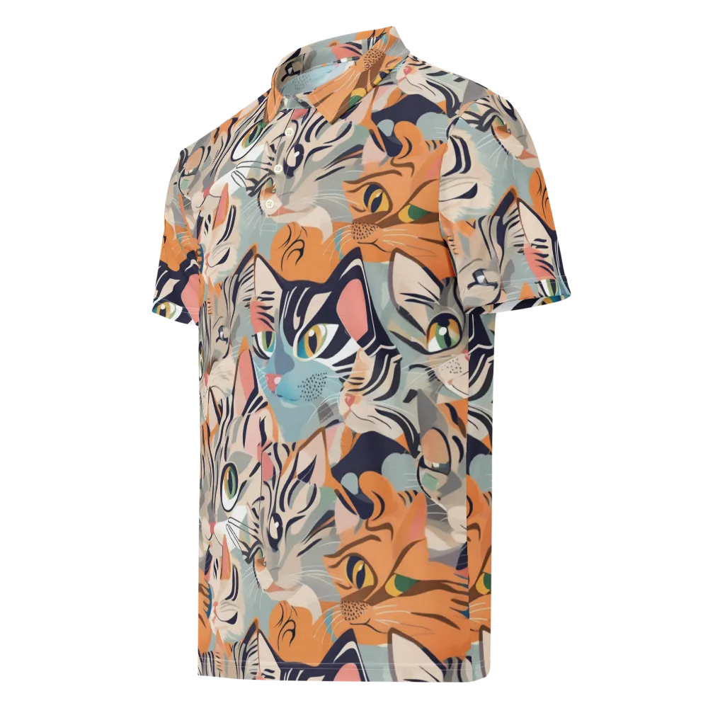 Calico Kaleidoscope on Men's Slim Fit Polo Shirt — Left Front