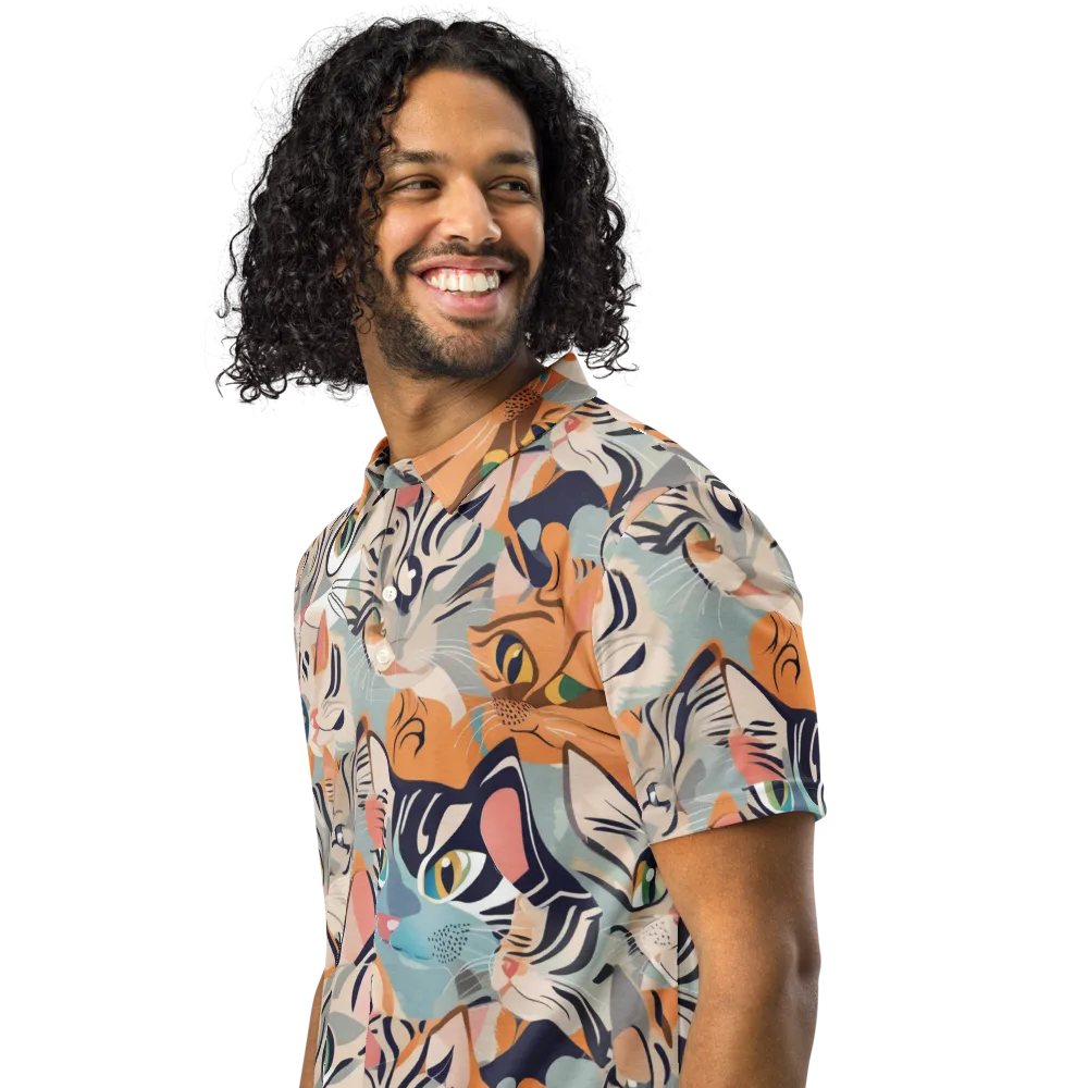 Calico Kaleidoscope on Men's Slim Fit Polo Shirt — Left Front