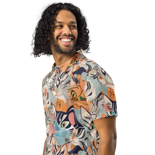 Calico Kaleidoscope on a Men's Slim Fit Polo Shirt