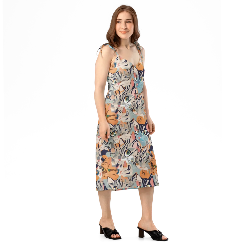 Calico Kaleidoscope on Slip Dress — Right Front