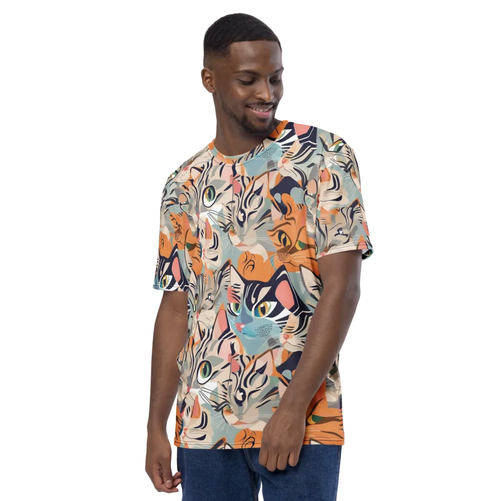 Calico Kaleidoscope on Men's Crew Neck T-Shirt — Left