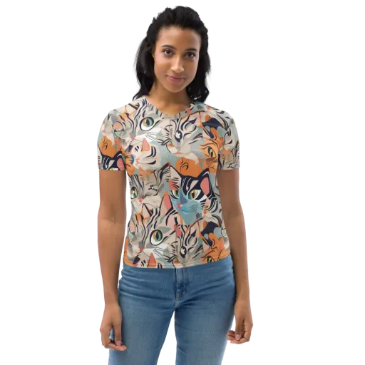 Calico Kaleidoscope on a Women's Crew Neck T-Shirt