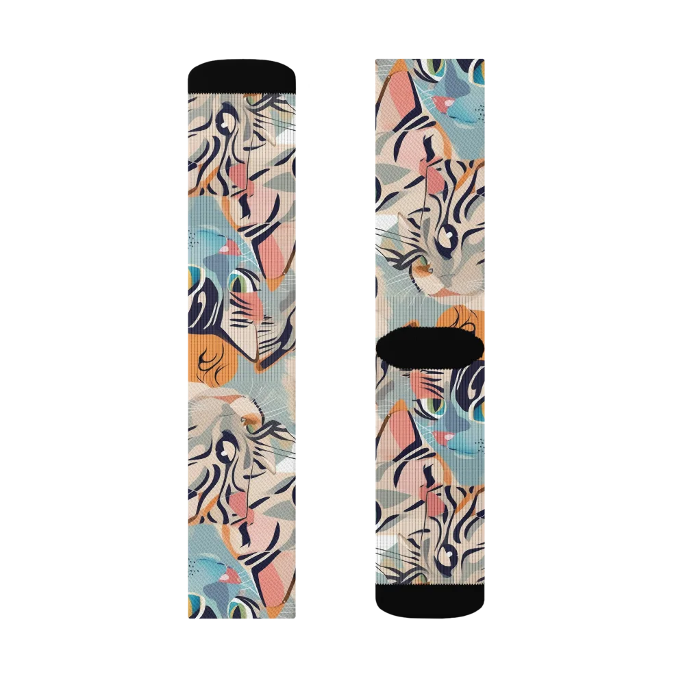 Calico Kaleidoscope on Socks — Right Sock