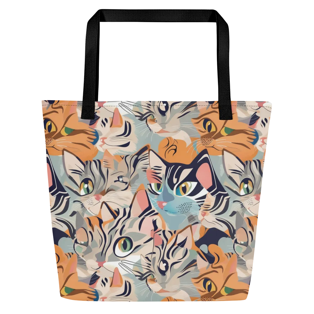 Calico Kaleidoscope on Large Tote Bag W/ Pocket — Front