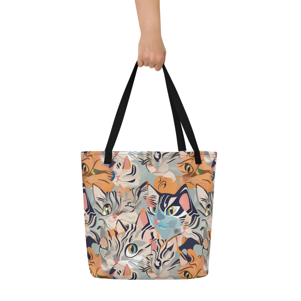 Calico Kaleidoscope on Large Tote Bag W/ Pocket — Front