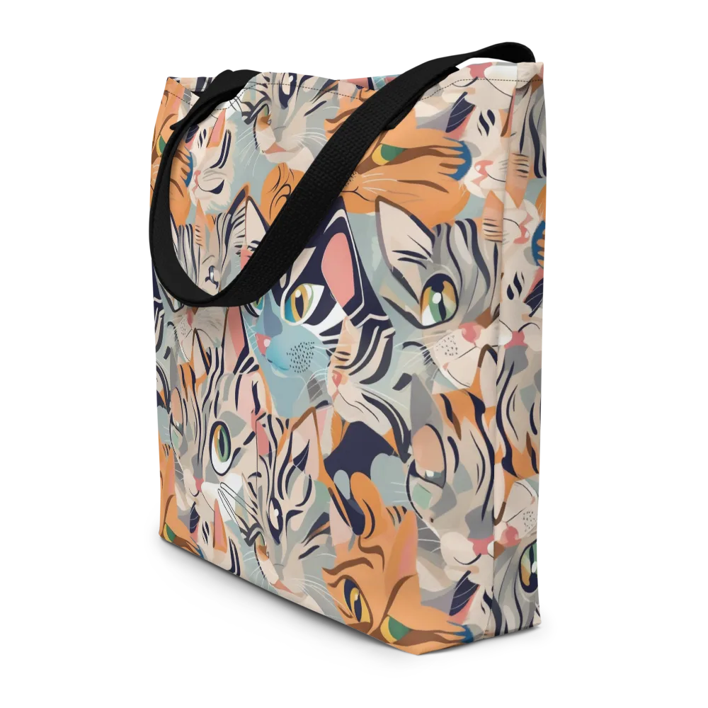 Calico Kaleidoscope on Large Tote Bag W/ Pocket — Front