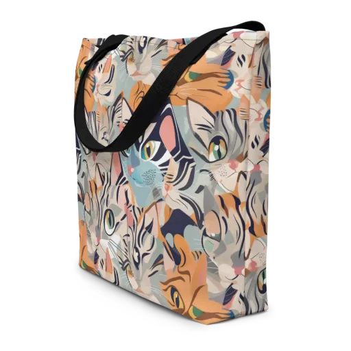 Calico Kaleidoscope on a Large Tote Bag W/ Pocket