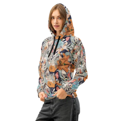 Calico Kaleidoscope on a Cotton Hoodie