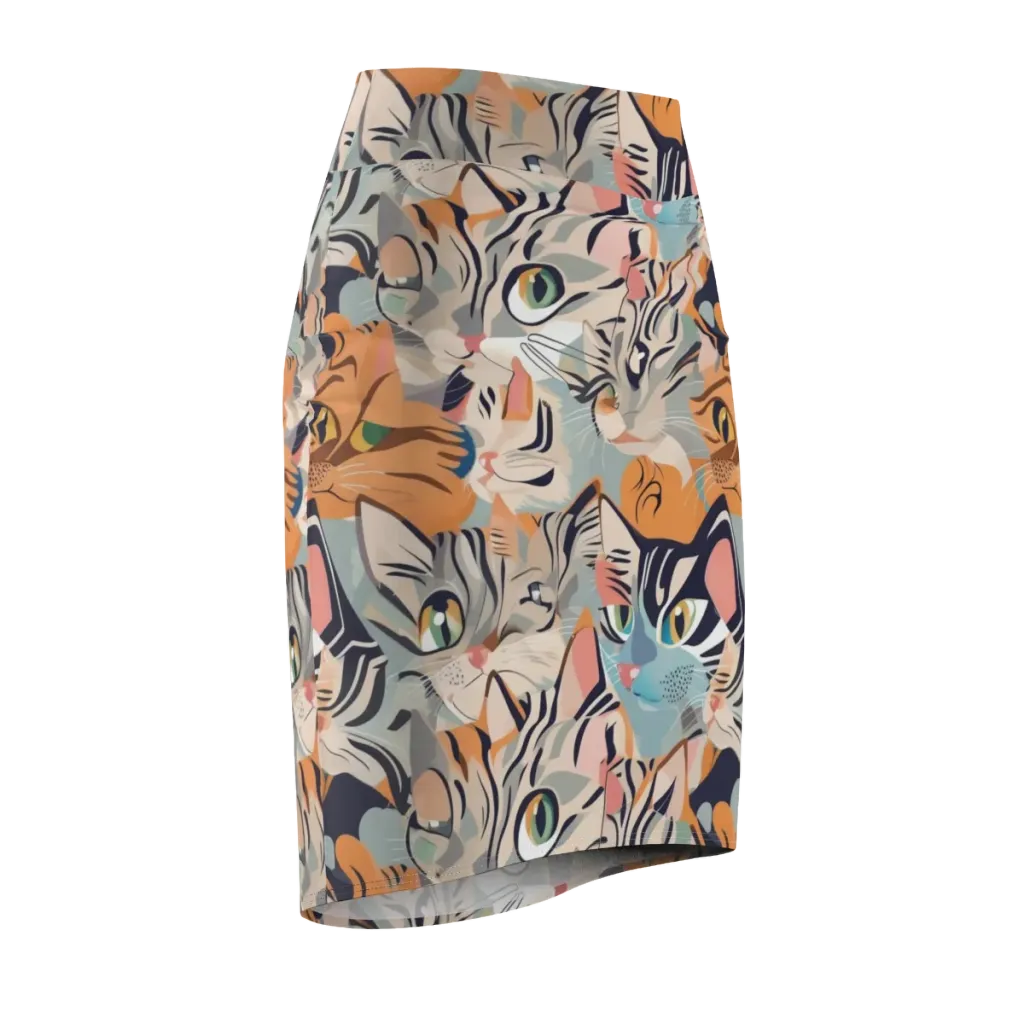 Calico Kaleidoscope on Pencil Skirt — Front Side