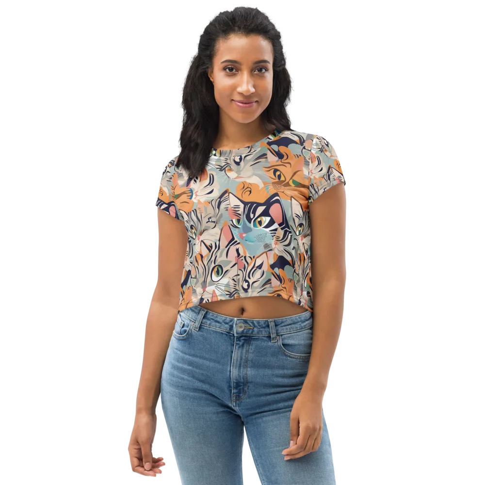 Calico Kaleidoscope on Crop Tee — Front