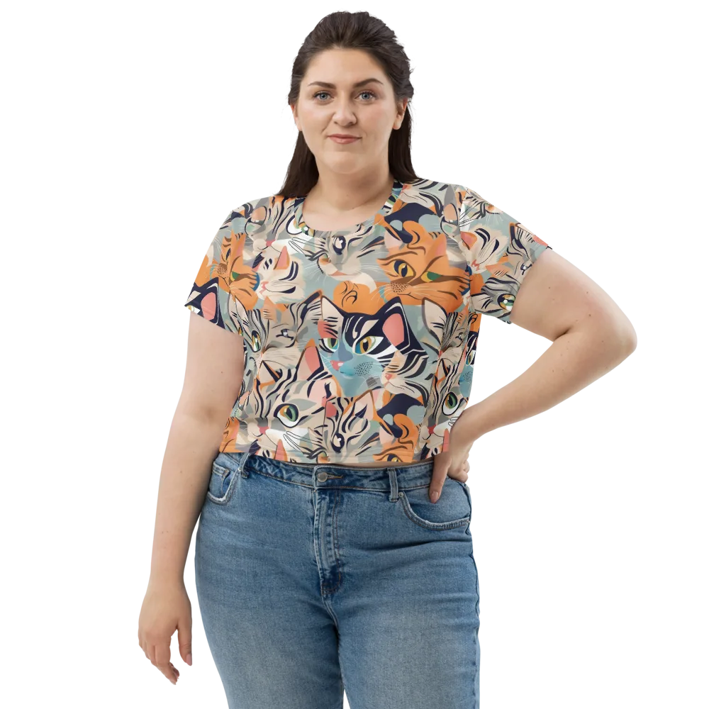 Calico Kaleidoscope on Crop Tee — Front