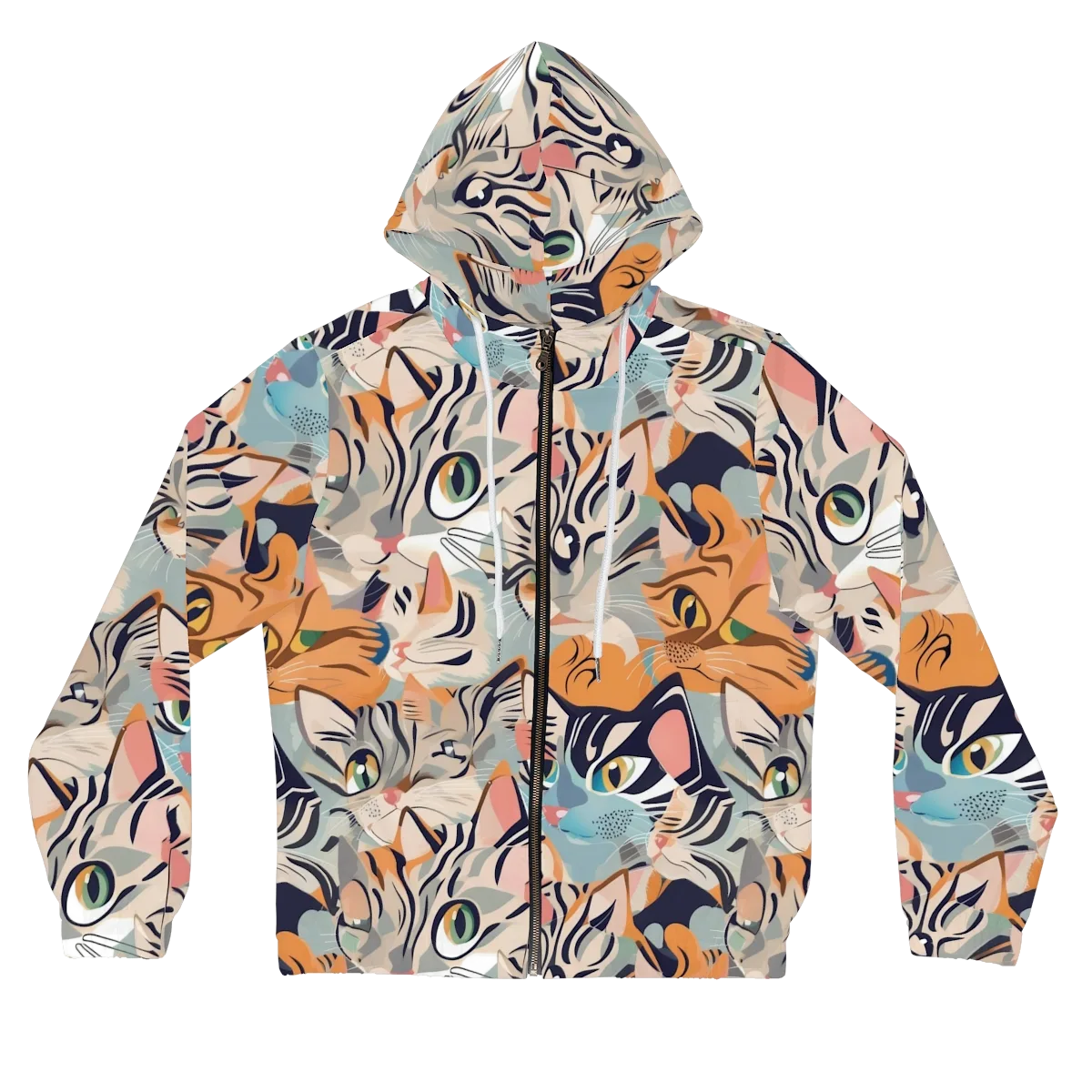 Calico Kaleidoscope on Women's Full-Zip Hoodie — Front