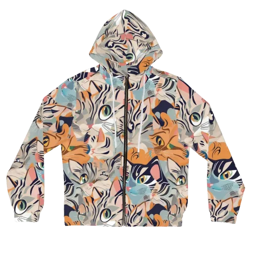 Calico Kaleidoscope on a Women's Full-Zip Hoodie