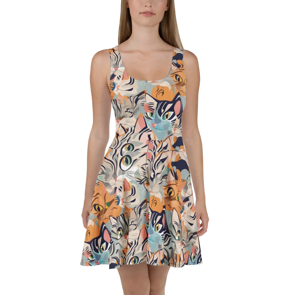 Calico Kaleidoscope on Skater Dress — Front
