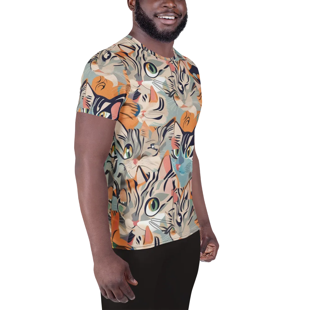 Calico Kaleidoscope on Men's Athletic T-Shirt — Right