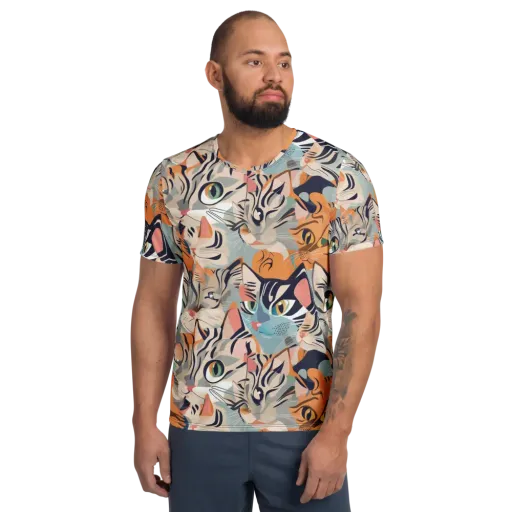 Calico Kaleidoscope on a Men's Athletic T-Shirt
